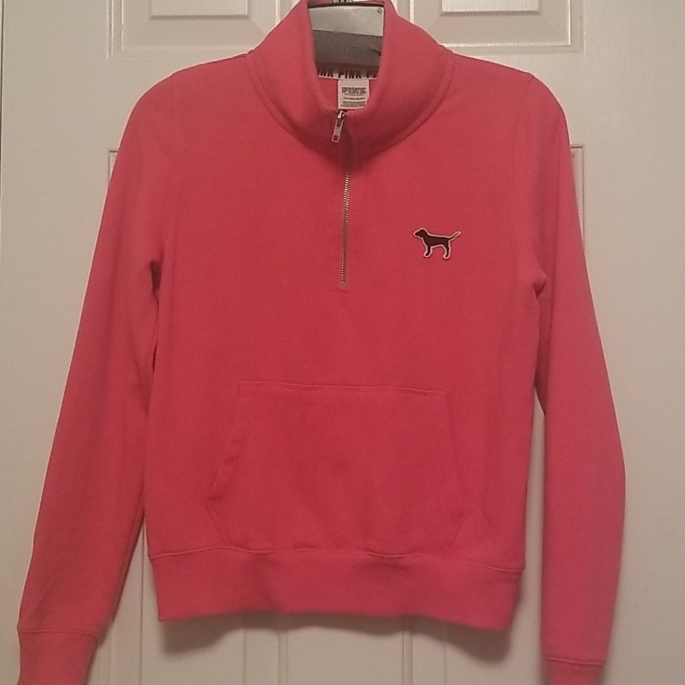 PINK half-zip pullover sweatshirt